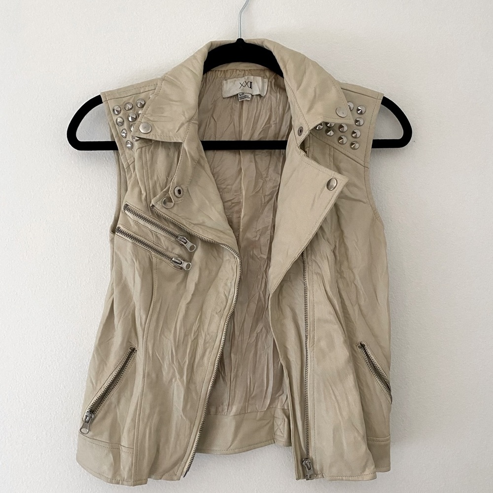 Leather vest with studs